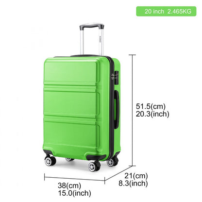 Green sculpted suitcase interior