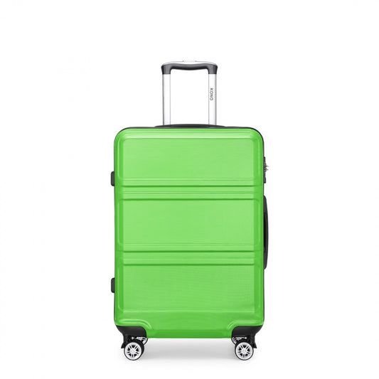 Kono ABS Sculpted Horizontal Design Cabin Luggage (K1871-1L) - Green