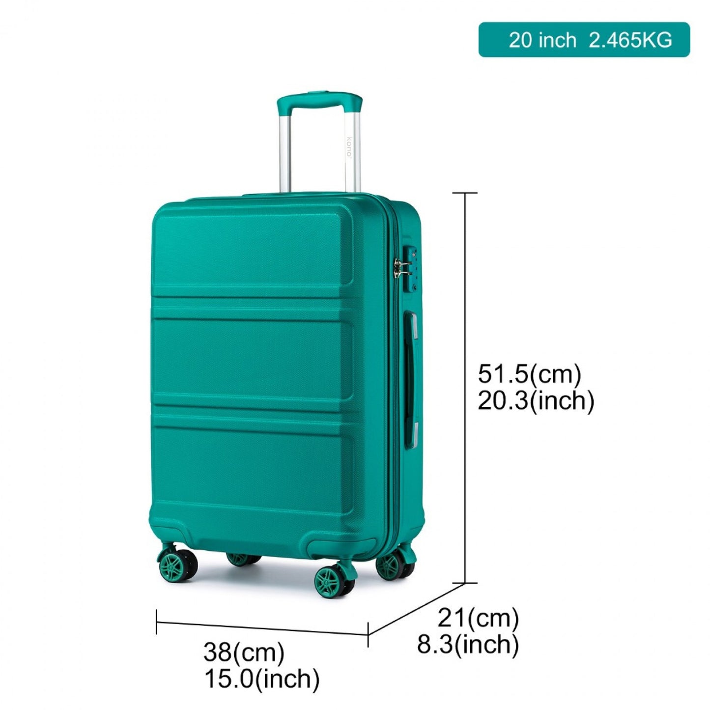 Teal sculpted suitcase interior