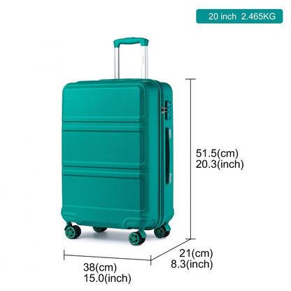 Teal sculpted suitcase interior