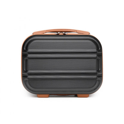 Black and brown vanity case view