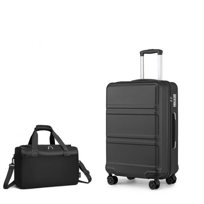 Kono black cabin suitcase and travel bag set