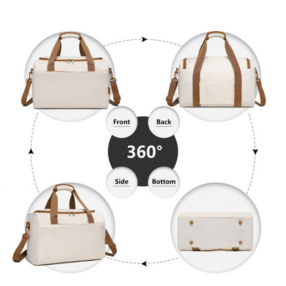 Kono ABS 20 Inch Sculpted Horizontal Design 2 Piece Suitcase Set With Cabin Bag (K1871-1L+EA2321) - Cream