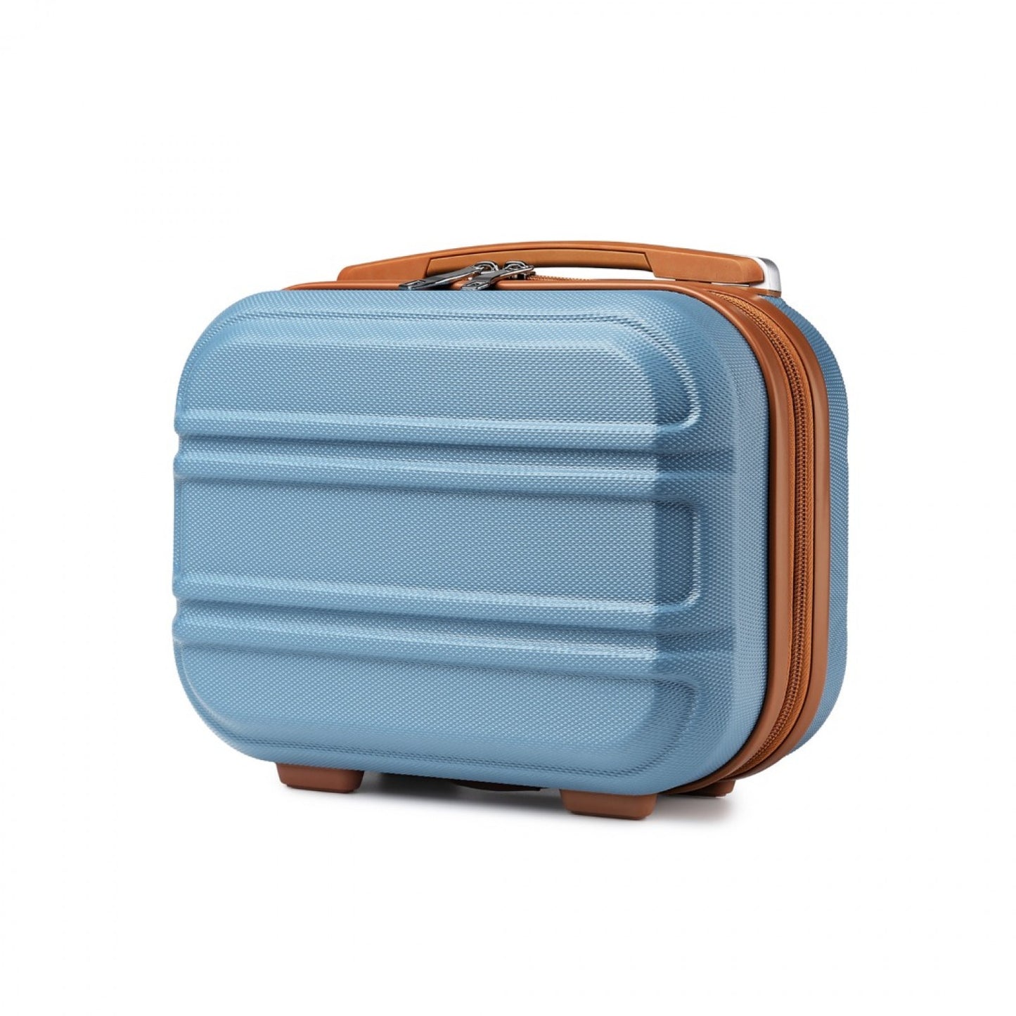 Kono Lightweight Hard Shell ABS Vanity Case (K1871-1L) - Grayish Blue & Brown