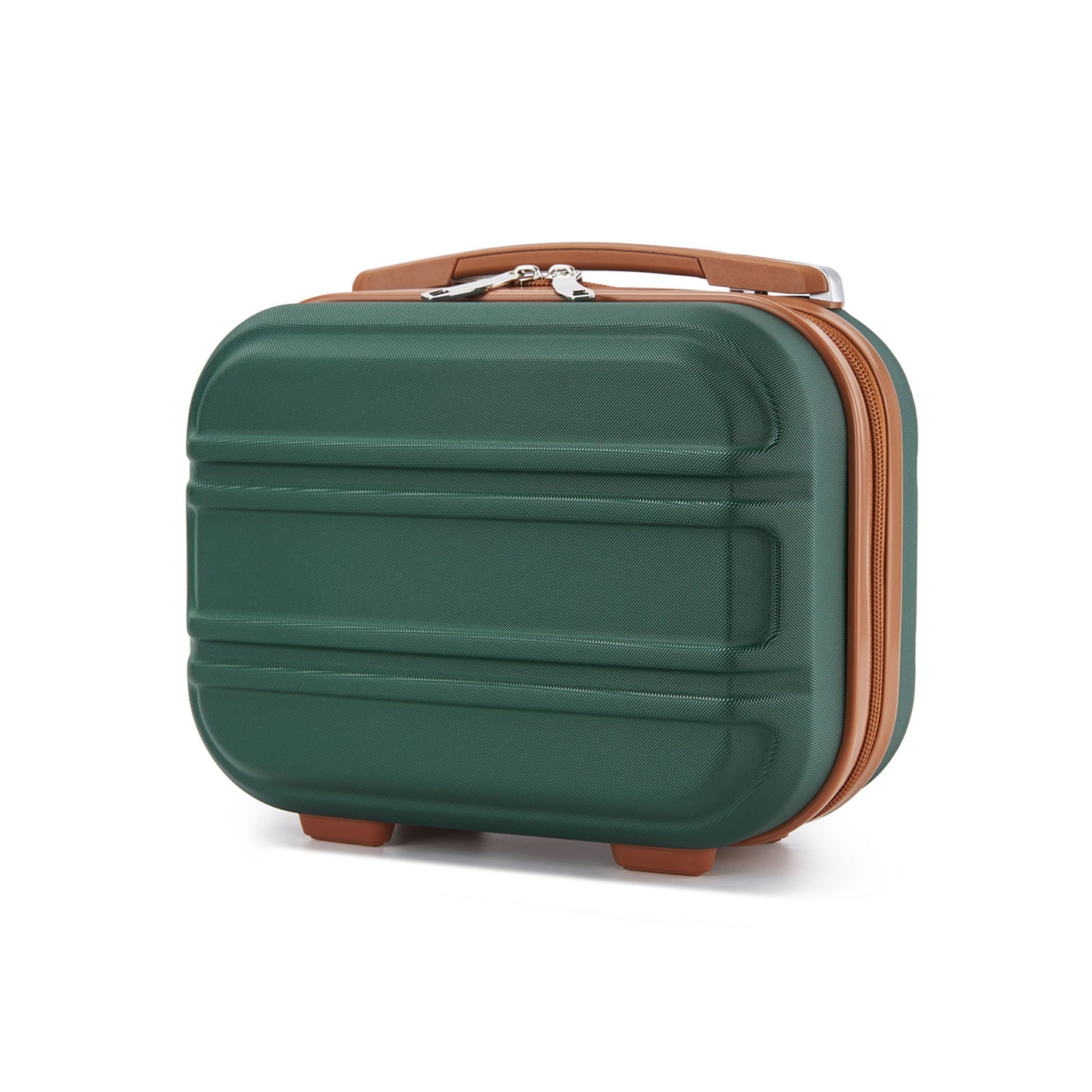 Kono Lightweight Hard Shell ABS Vanity Case (K1871-1L) - Green & Brown