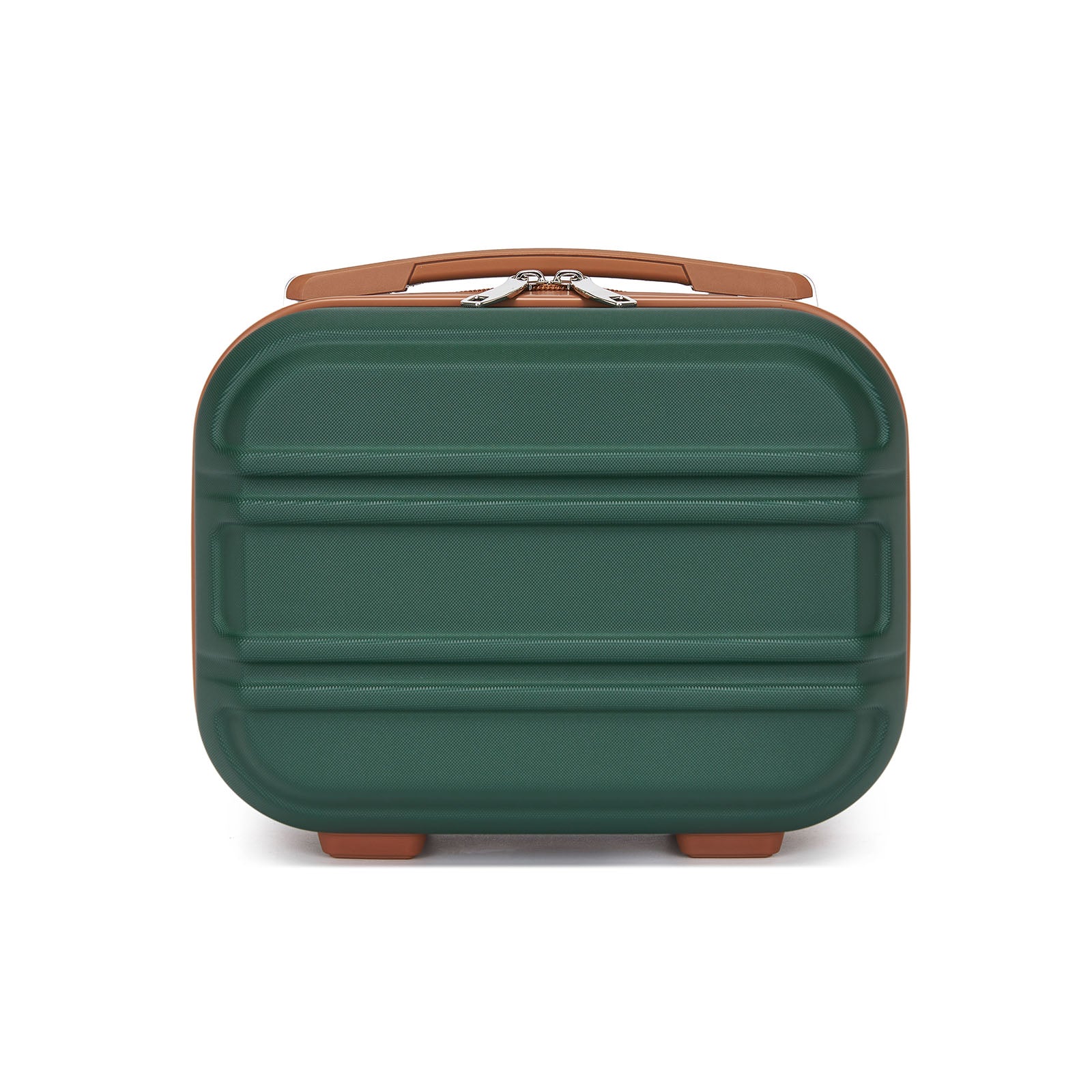 Kono Lightweight Hard Shell ABS Vanity Case (K1871-1L) - Green & Brown