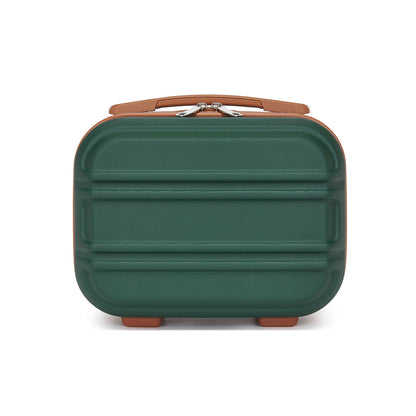 Kono Lightweight Hard Shell ABS Vanity Case (K1871-1L) - Green & Brown