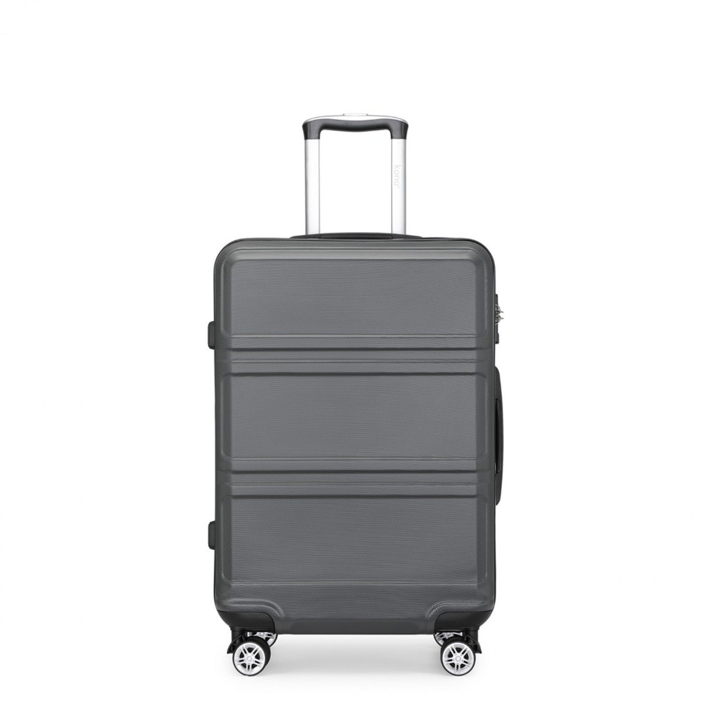 Kono ABS Sculpted Horizontal Design Cabin Luggage (K1871-1L) - Grey