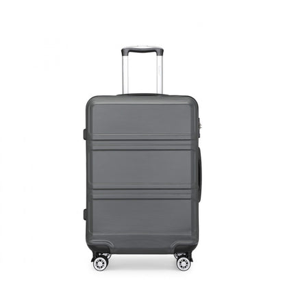 Kono ABS Sculpted Horizontal Design Cabin Luggage (K1871-1L) - Grey