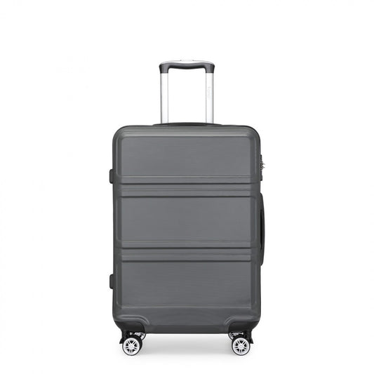 Kono ABS Sculpted Horizontal Design Cabin Luggage (K1871-1L) - Grey