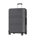 Extra Large Hard Shell Suitcase with Sculpted Horizontal Design & Telescopic Handle – Grey