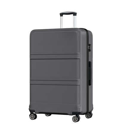Kono ABS Sculpted Horizontal Design Cabin Luggage (K1871-1L) - Grey