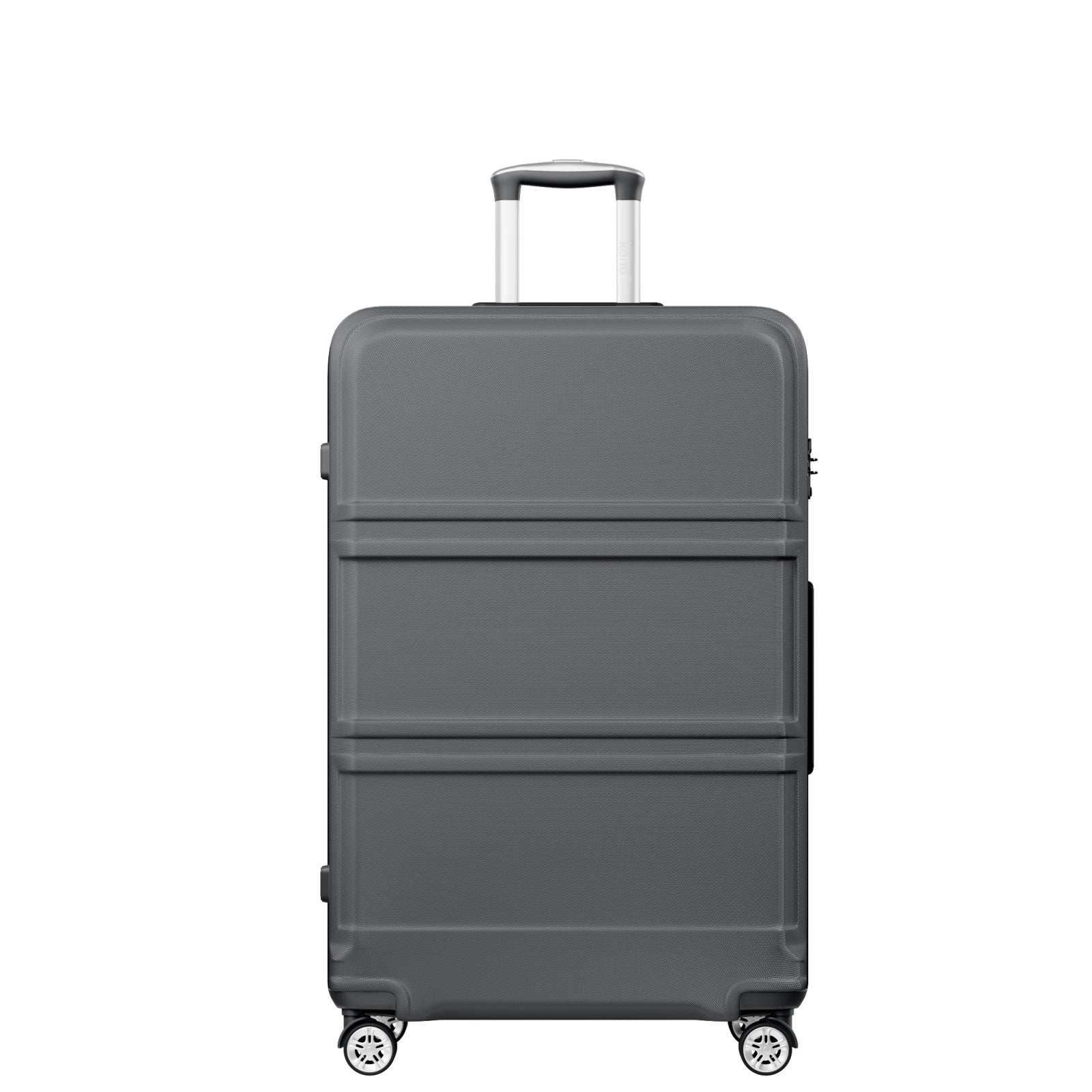 Extra Large Hard Shell Suitcase with Sculpted Horizontal Design & Telescopic Handle – Grey