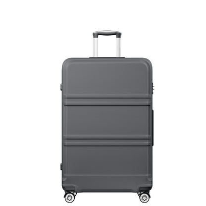 Kono ABS Sculpted Horizontal Design Cabin Luggage (K1871-1L) - Grey