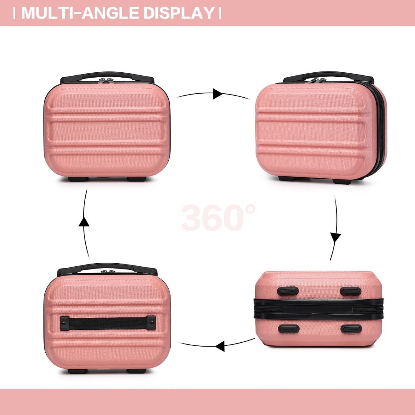 Kono Lightweight Hard Shell ABS Vanity Case (K1871-1L) - Nude