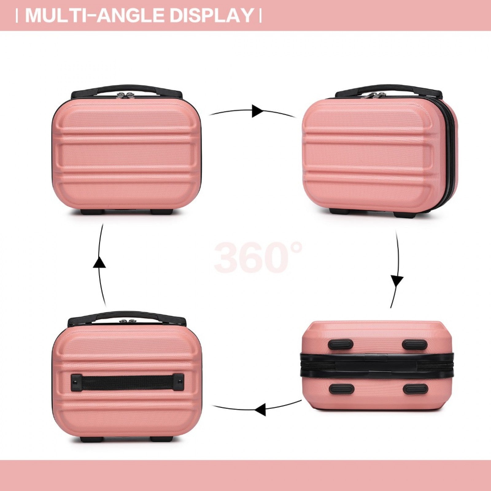 Kono Lightweight Hard Shell ABS Vanity Case (K1871-1L) - Nude