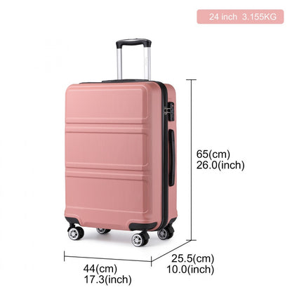 Kono ABS Sculpted Horizontal Design Cabin Luggage (K1871-1L) - Nude