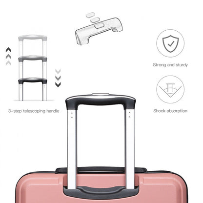 Kono ABS Sculpted Horizontal Design Cabin Luggage (K1871-1L) - Nude