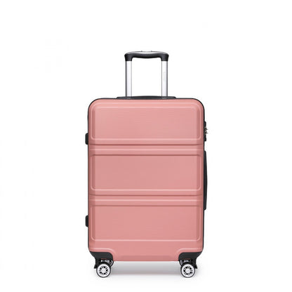 Kono ABS Sculpted Horizontal Design Cabin Luggage (K1871-1L) - Nude