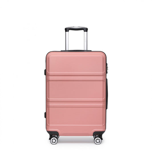 Kono ABS Sculpted Horizontal Design Cabin Luggage (K1871-1L) - Nude