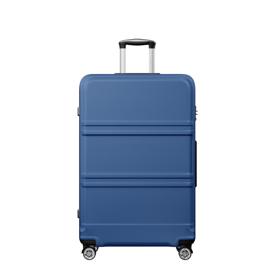 Extra Large Hard Shell Suitcase with Sculpted Horizontal Design & Telescopic Handle – Navy