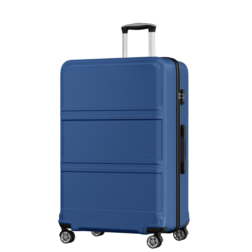 Extra Large Hard Shell Suitcase with Sculpted Horizontal Design & Telescopic Handle – Navy