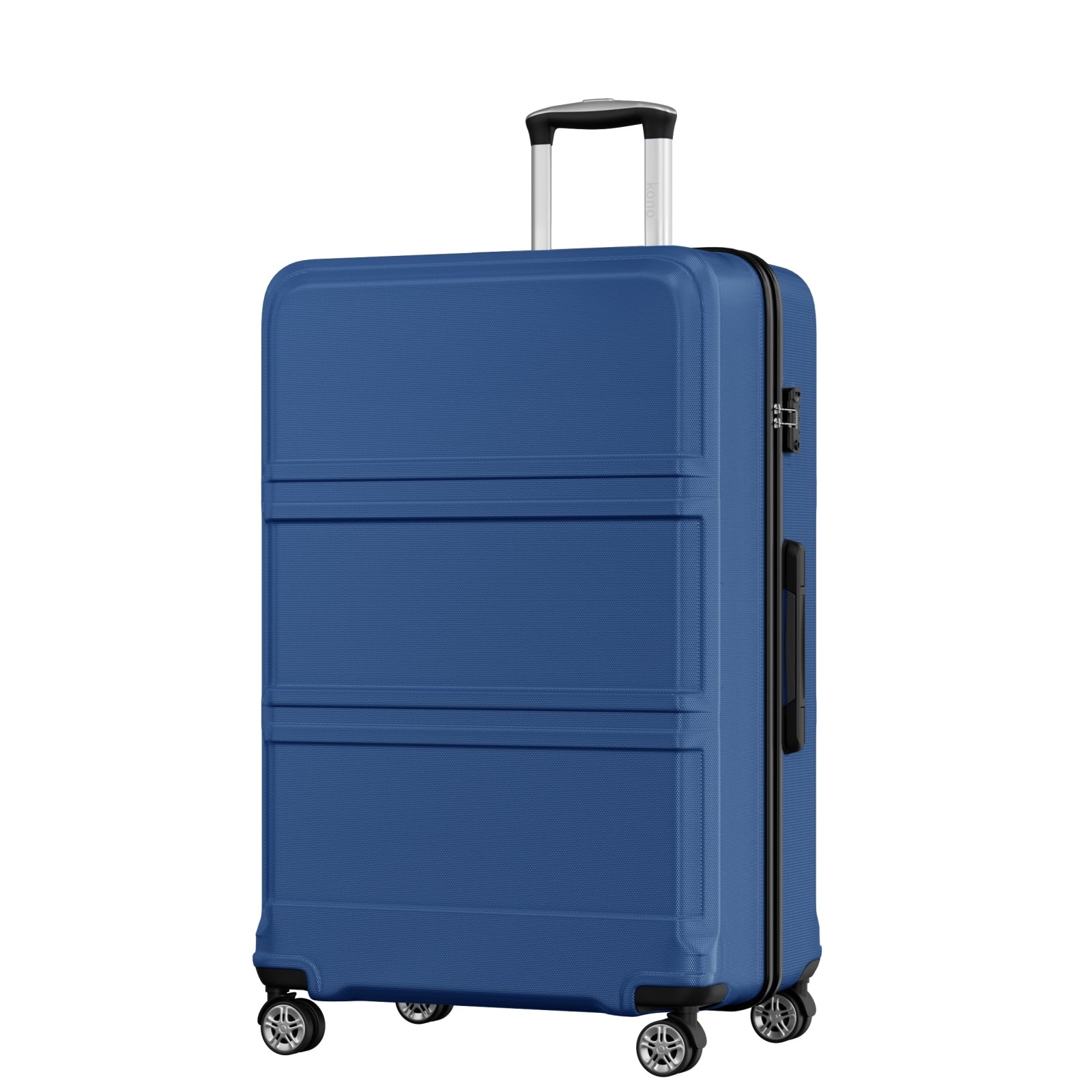Extra Large Hard Shell Suitcase with Sculpted Horizontal Design & Telescopic Handle – Navy