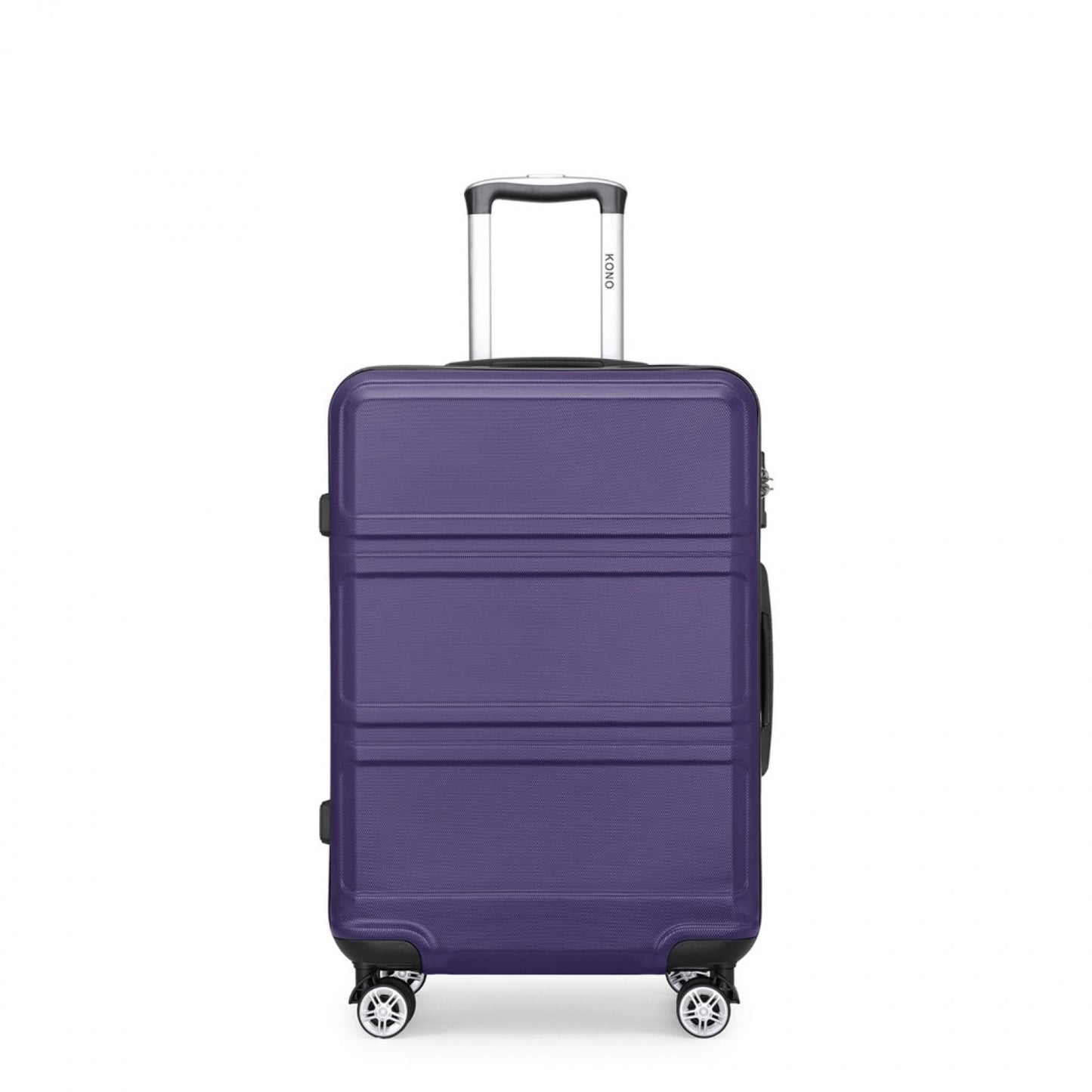 Kono ABS Sculpted Horizontal Design Cabin Luggage (K1871-1L) - Purple