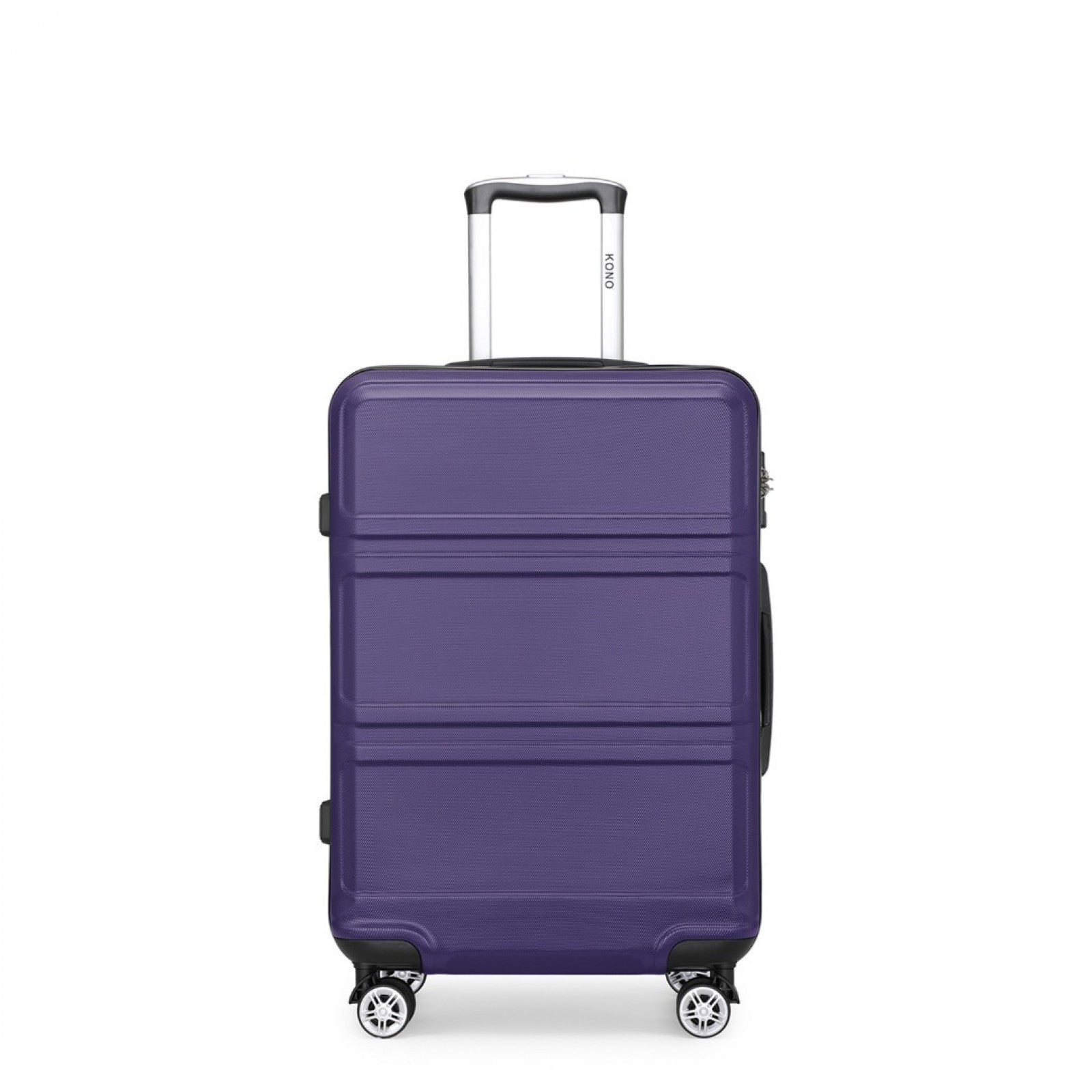 Kono ABS Sculpted Horizontal Design Cabin Luggage (K1871-1L) - Purple