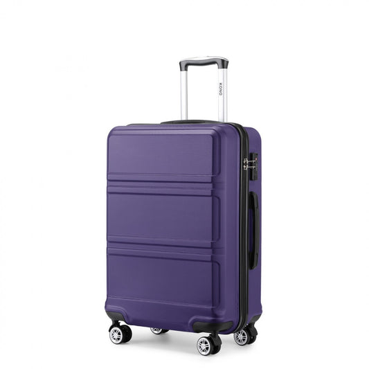 Kono ABS Sculpted Horizontal Design Cabin Luggage (K1871-1L) - Purple
