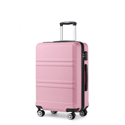 Kono ABS Sculpted Horizontal Design Cabin Luggage (K1871-1L) - Pink