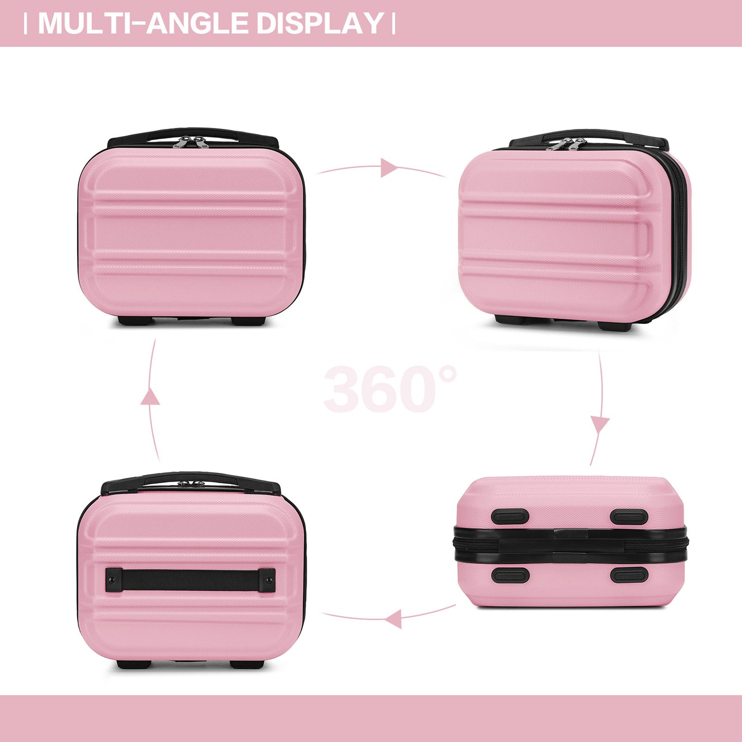 Kono Lightweight Hard Shell ABS Vanity Case (K1871-1L) - Pink