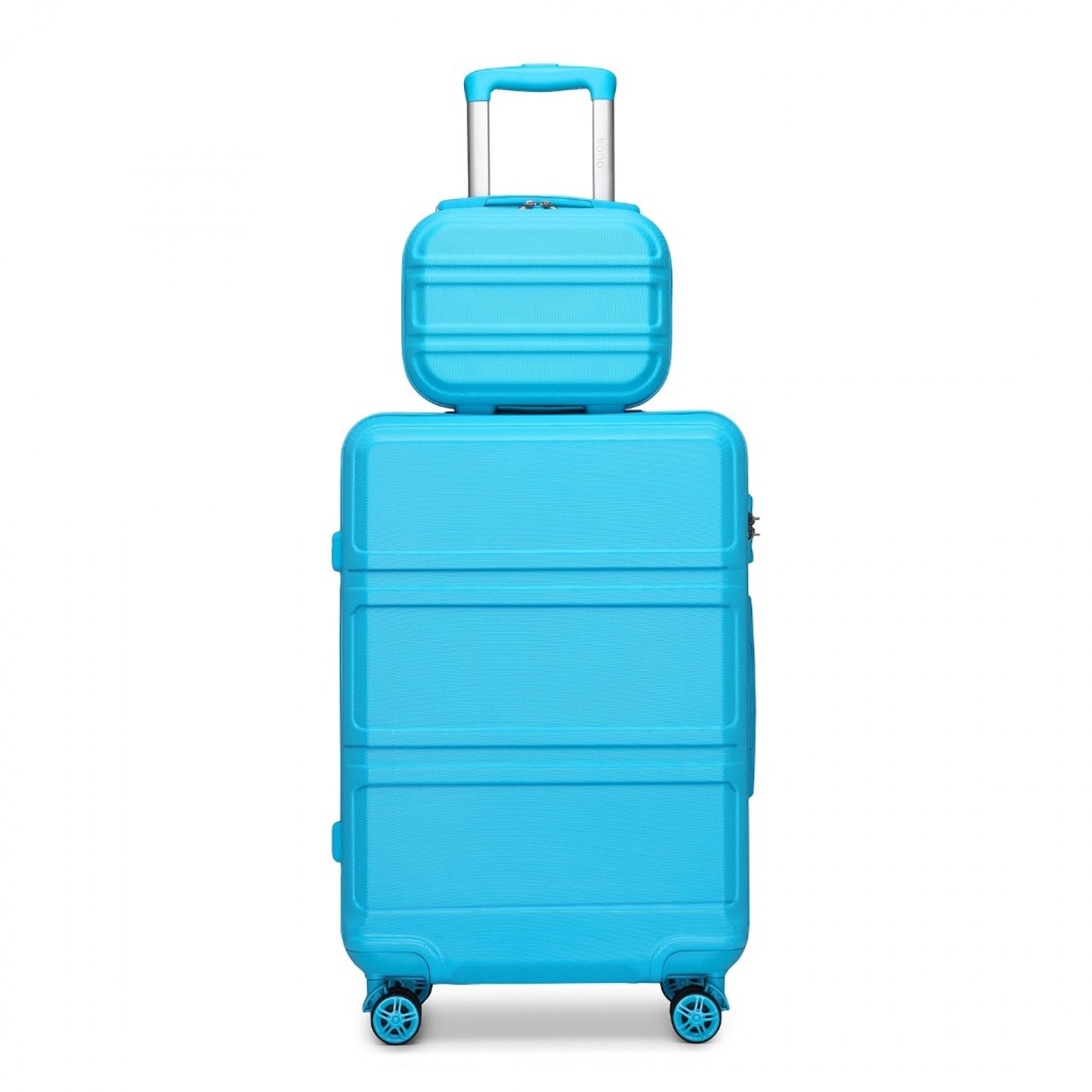Kono ABS 4 Wheel Suitcase Set with Vanity Case (K1871-1L) - Blue
