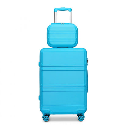Kono ABS 4 Wheel Suitcase Set with Vanity Case (K1871-1L) - Blue