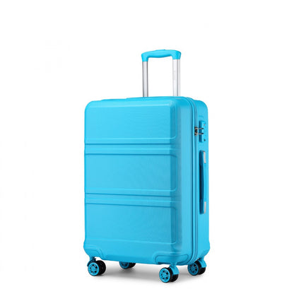 Kono ABS Sculpted Horizontal Design Cabin Luggage (K1871-1L) - Blue