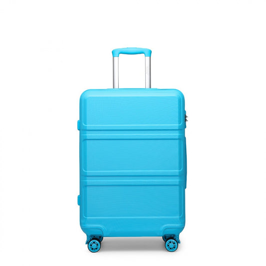 Kono ABS Sculpted Horizontal Design Cabin Luggage (K1871-1L) - Blue