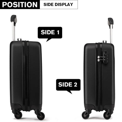 Kono ABS Hard Shell Luggage 4 Wheel Spinner Suitcase (K1872L) - Black