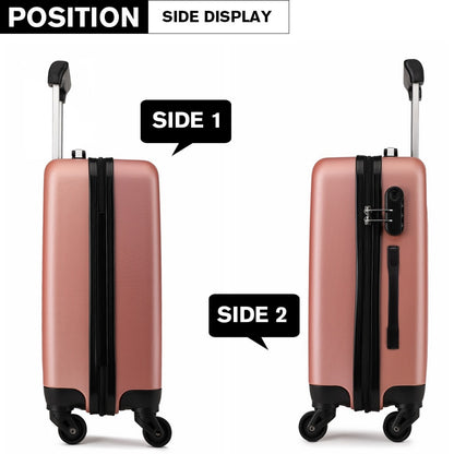 Kono ABS Hard Shell Luggage 4 Wheel Spinner Suitcase (K1872L) - Nude