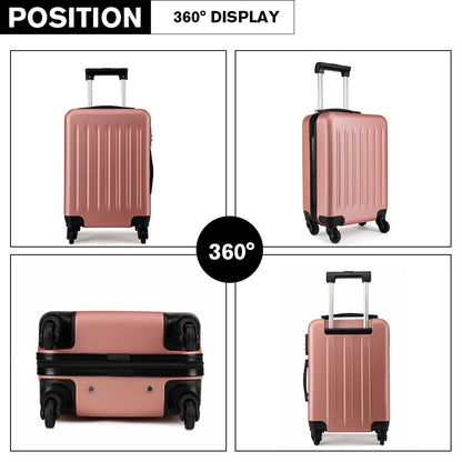 Kono ABS Hard Shell Luggage 4 Wheel Spinner Suitcase (K1872L) - Nude