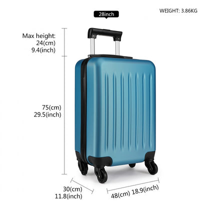 Kono ABS Hard Shell Luggage 4 Wheel Spinner Suitcase (K1872L) - Navy