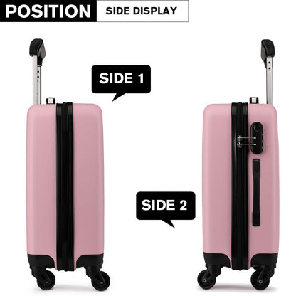 Kono ABS Hard Shell Luggage 4 Wheel Spinner Suitcase (K1872L) - Pink