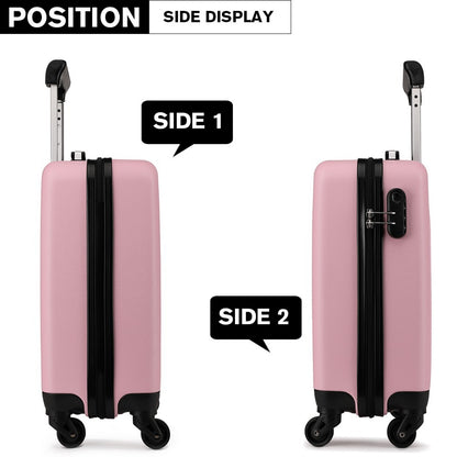 Kono ABS Hard Shell Luggage 4 Wheel Spinner Suitcase (K1872L) - Pink
