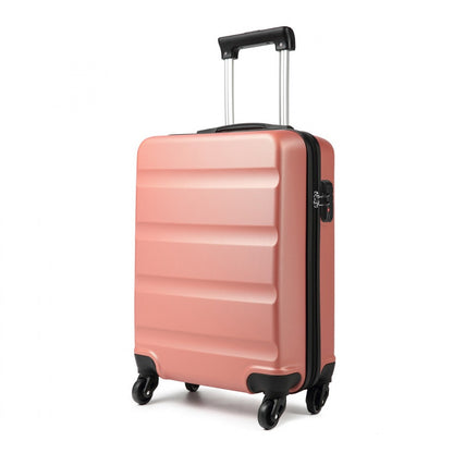Kono Horizontal Design ABS Hard Shell Suitcase With TSA Lock (K1991-1L) - Nude