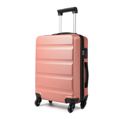 Kono Horizontal Design ABS Hard Shell Suitcase With TSA Lock (K1991-1L) - Nude