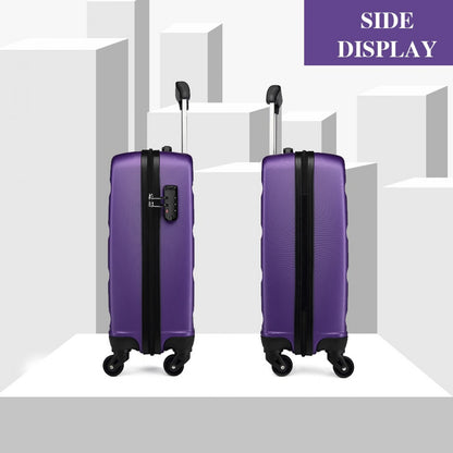 Kono Horizontal Design ABS Hard Shell Suitcase With TSA Lock (K1991-1L) - Purple
