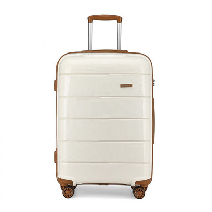 Kono Hard Shell PP Suitcase (K1997L) - Cream