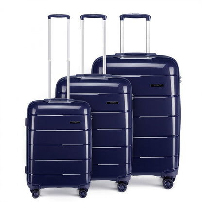 Kono 20-24-28” Hard Shell PP Suitcase Set (K1997L) - Navy
