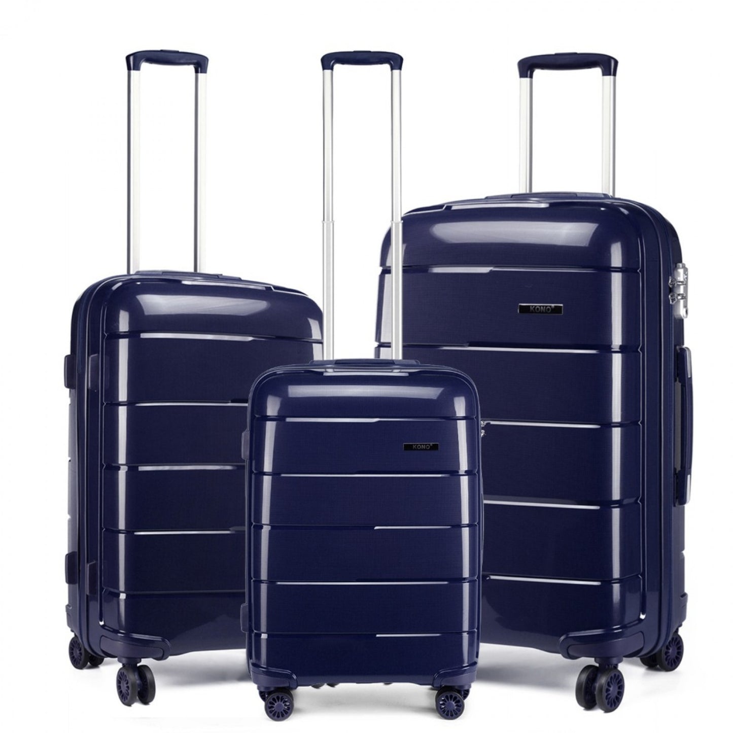 Kono 20-24-28” Hard Shell PP Suitcase Set (K1997L) - Navy