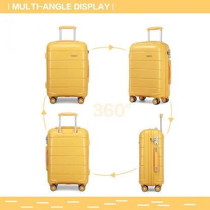 Kono Hard Shell PP Suitcase (K1997L) - Yellow