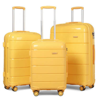 Kono 20-24-28” Hard Shell PP Suitcase Set (K1997L) - Yellow